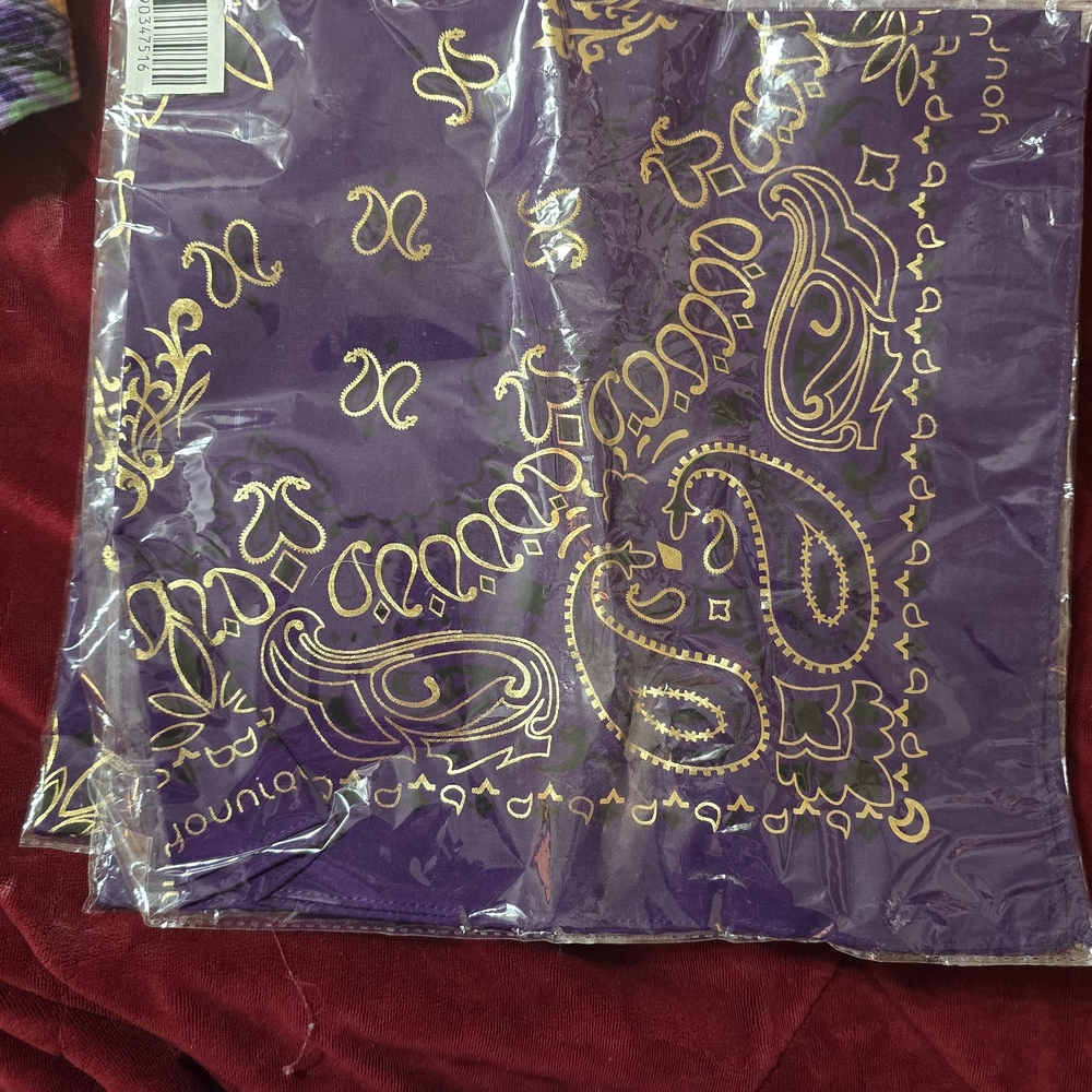 Purple and Gold Paisley Bandana
